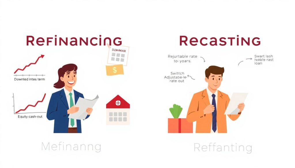 Refinancing vs Recasting Your Mortgage - иллюстрация